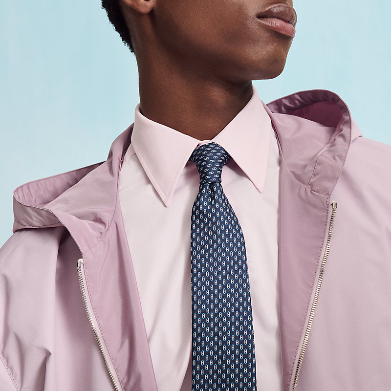 シルクタイ 7 cm 《オセアンH》 - ブルー | Hermès - エルメス-公式サイト
